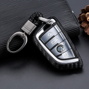 Karbon Fiber Desen Silikon Araba Anahtarı Durum Kapak BMW için X5 X6 X4 X3 1 2 Serİsİ için Uzaktan Anahtar Tutucu - Product Image 2