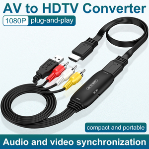 1080P HDTV适配器，带RCA HDTV电缆3RCA CVBS复合音频视频，支持PAL NTSC，适用于PC PAL NTSC转换器，适用于PC - Product Image 2