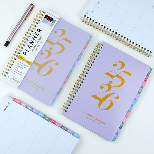 定制2025 2026笔记本议程每日每周每月螺旋组织者A5笔记本日程计划 - Product Image 1