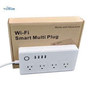 Tooya <strong>U</strong>.<strong>S</strong>. Standard 4 Extension Socket 4 USB WiFi Smart Power Strip with USB Port Support Multiple Cell Phone <strong>Control</strong> - Product Image 5