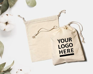 Venta caliente Calico Canvas Small Draw String Bags Bolsas de algodón con cordón personalizadas con logotipo para cosméticos - Product Image 1
