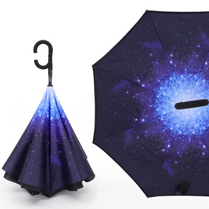 反伞带C形手柄防风倒挂伞防雨双层免提伞商务风格 - Product Image 5