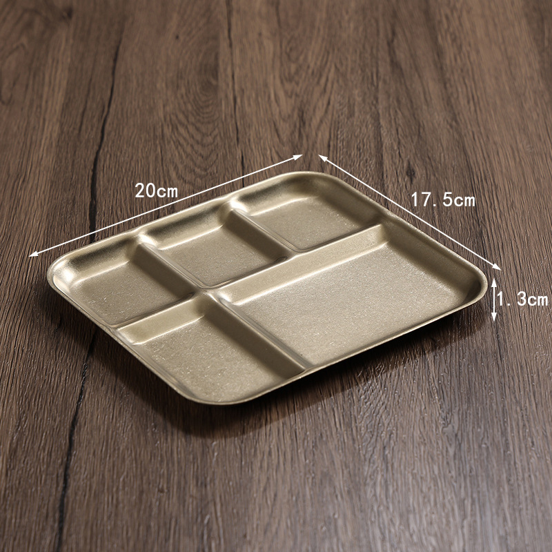 Five-compartment condiment tray (retro gold)