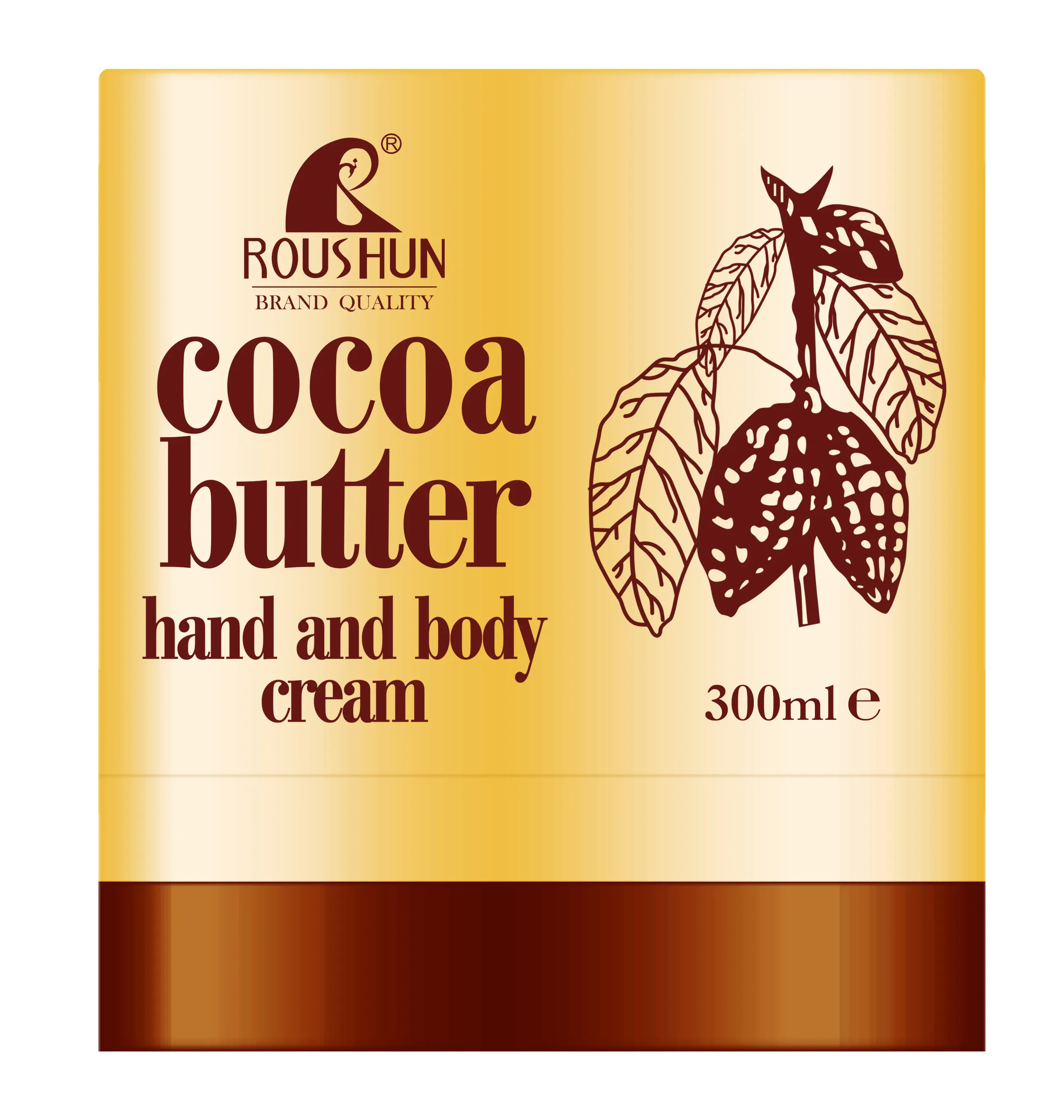 ROUSHUN-Crema de mantequilla de cacao para mujer, Loción Corporal de manos y cuerpo, Coco puro, etiqueta privada OEM