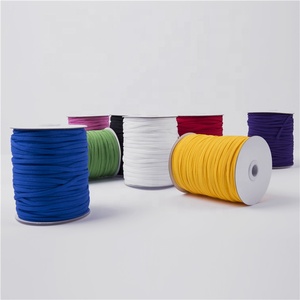 Stock 5mm Sewing <strong>Color</strong> Flat Band Rope Earloop Cord Stretch Knit Braided Elastic Cord <strong>String</strong> - Product Image 2