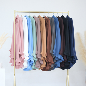 Fashion New <strong>Design</strong> Jazz Crepe <strong>Khimar</strong> Solid Color Ruffled Large Swing Prayer Hijab Scarf Modest Burqa Ramadan Jilbab <strong>Khimar</strong> - Product Image 4