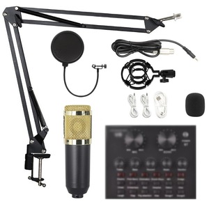 マイクコンデンサースタジオmicrofonosカラオケbm800bm800usb録音マイクmikrofon有線セットv8サウンドカード - Product Image 1