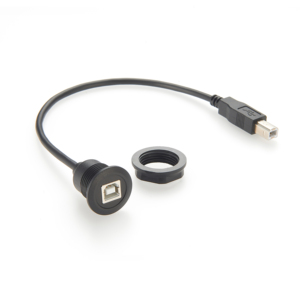 データ転送円形パネルマウントアダプターUSB2.0タイプBメスジャックからUSB-Bオスプラグ延長ケーブル (フェースプレート、ウォールプレート用) - Product Image 4