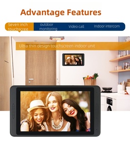 Grabación de video HD Sistema de timbre de intercomunicación visual con cable con control de acceso al hogar Teléfono de puerta de seguridad con pantalla táctil de 7 pulgadas - Product Image 3