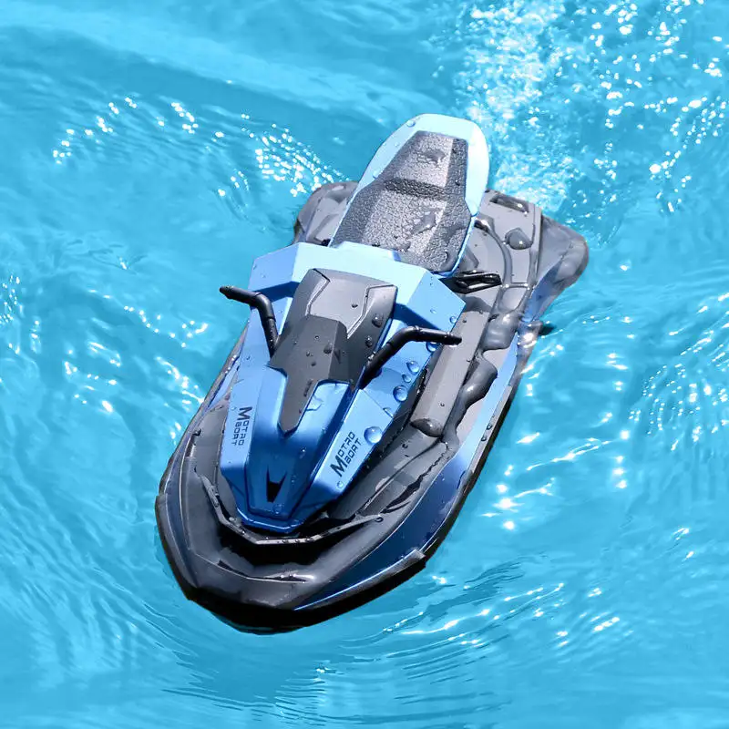 Doble Motor Radio Control Barco de carreras juguetes 1/14 Mini Control remoto motocicleta Barco de agua para niños al aire libre juguetes de barco de alta velocidad