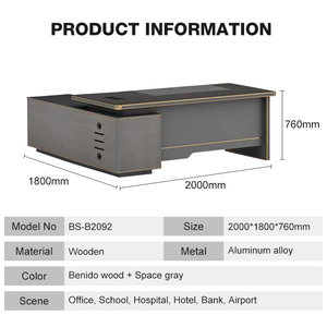 โต๊ะผู้บริหารทำจากไม้โต๊ะซีอีโอของผู้บริหารบ้านซ้ายและขวาหรูหราทันสมัย - Product Image 2