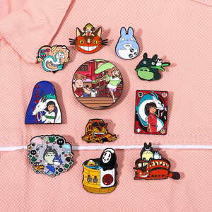 100 Styles Wholesale Metal <strong>Badge</strong> Spirited Away Totoro Anime Brooch Movie Pin Lapel <strong>Badges</strong> Jewelry Anime Accessories