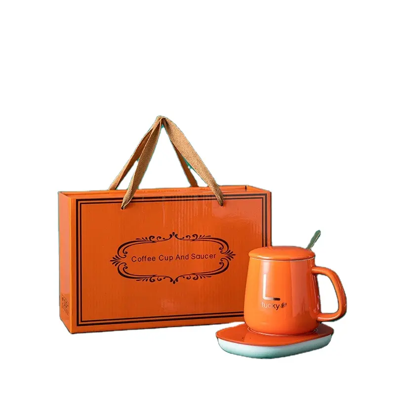 Ensemble de tasses thermostatées 55 degrés avec logo Tasse à thé Cadeau de mariage Tasse à café créative en céramique Sublimation Chauffe-eau électrique