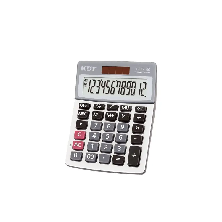 Calculadora de escritorio con logotipo personalizado, Kt-6V, energía Solar, 12 dígitos