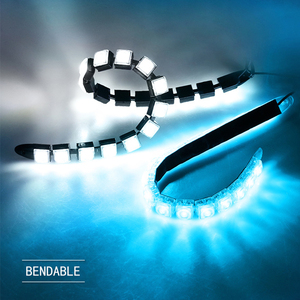 Araba LED DRL gündüz çalışan far 6-20LED esnek park beyaz su geçirmez sürüş sis ampul otomatik lamba Styling güçlendirme kullanımı için - Product Image 6