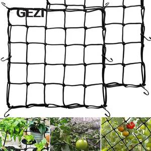 ブラックホワイトPP弾性植物サポート成長テントネットフック付き屋内 & 屋外温室クライミング植物果実3x3FT - Product Image 5