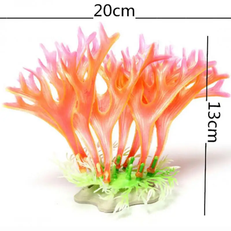 Fish tank aquascape simulation aquatic plants pet post ornamental plants plastic small aquatic plants pink antler