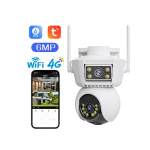 Tuya HISee Wifi IP 4GデュアルレンズAhdカメラ屋内弾丸スタイルナイトビジョンとマイクCMOSセンサー内蔵