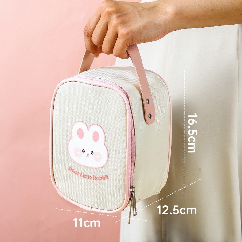Pink+rabbit sticker-insulated bag