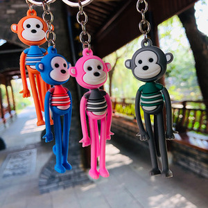 Wholesale <strong>PVC</strong> 3D Cartoon Animation Keychain Mini Random Style Rubber Keychain - Product Image 2