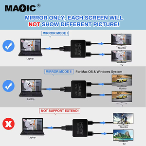 4K HDMI Splitter 1 en 2 Salida para monitores duales Duplicado 1x2 HDMI Splitter 1 a 2 Amplificador para Full HD 1080P 3D
