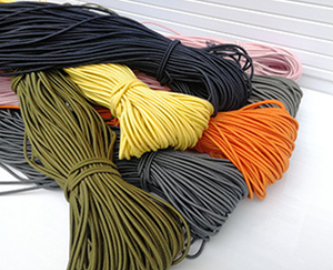 Cuerda elástica con núcleo de látex negro, cuerda elástica trenzada a mano para textiles para el hogar, listas para cuentas de cuerda con etiquetas ropa, zapatos