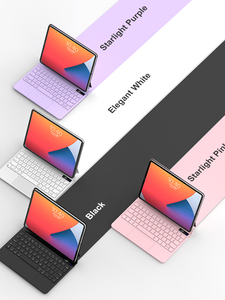 Funda de tableta con teclado Bluetooth inalámbrico inteligente de cuero Pu para iPad pro 12,9 pulgadas/air6(2024) con teclado táctil - Product Image 4