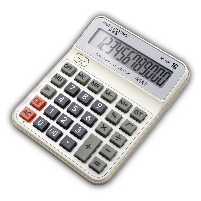 Calculadora de suministros de oficina, calculadora de energía Solar multifunción de 12 dígitos + batería