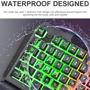 流行设计IMICE GK-700 104键金属背光游戏有线悬浮照明键盘带手托 - Product Image 3