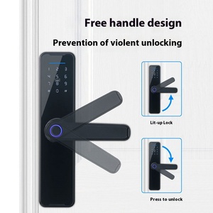 Apartment Fingerprint Lock IC Card <strong>Code</strong> Aluminum Alloy Acrylic Smart Door Lock Customize <strong>Basic</strong> Edition for Hotel Home
