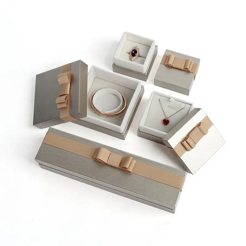 RINNTIN JB02 럭셔리 여성 벨벳 보석 상자 매듭 웨딩 보석 포장 선물 상자
