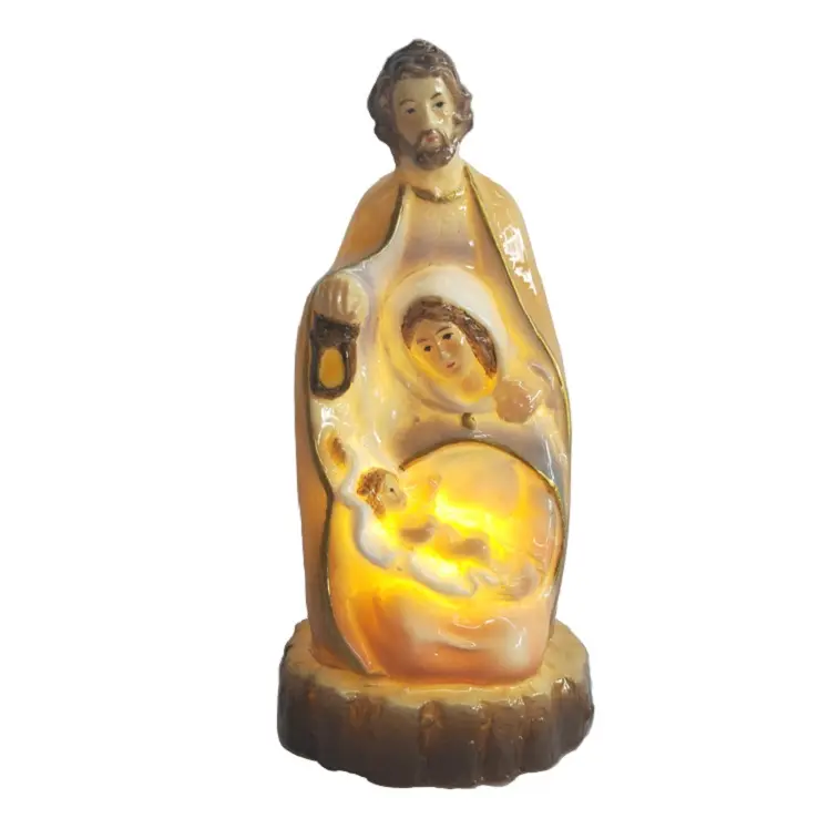 Venta directa de fábrica de Christian regalos decoración para el Hogar Santa Familia OEM hecho a mano estatuas religiosas católicas de artículos para la venta