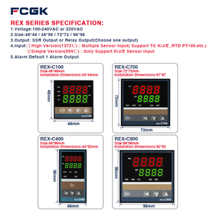 Rex C900 PID Temperature Controller Thermostat LED Alarm LCD Display Customized OEM <strong>Support</strong> for Oven and Water Heating - Product Image 3
