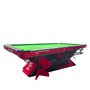 Standard Chinese Style Eight-Pocket Commercial Club <strong>Pool</strong> <strong>Table</strong> Black T8 with Automatic Return Feature Solid Wood Legs - Product Image 1
