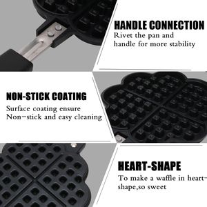 Macchina personalizzabile per <span class=keywords><strong>Waffle</strong></span> di alta qualità per <span class=keywords><strong>Waffle</strong></span> in alluminio antiaderente per <span class=keywords><strong>Waffle</strong></span> in ferro nero per fornelli a Gas - Product Image 4