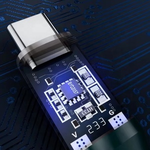 66W kalın naylon örgülü veri kablosu C-C PD + güç LED ekran akıllı telefonlar bilgisayarlar için hızlı şarj kablosu 1.2m trend tip-c - Product Image 5