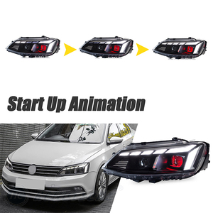 HCMOTIONZ fabrika LED montaj 2012-2018 ön işıklar DRL VW için mavi Jetta MK6 farlar ile animasyon başlatmak - Product Image 5