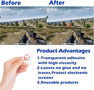 No Scope Aim Assist Stickers for FPS Games Reusable <strong>Crosshair</strong> 1-2cm Static Cling Target Stickers - Product Image 3