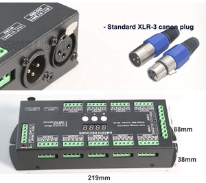 Decodificador DMX512 con pantalla Digital, 36 canales, 30 canales, 24 canales, RGB, 72 atenuadores, controlador RJ45, dmx, receptor de 36CH