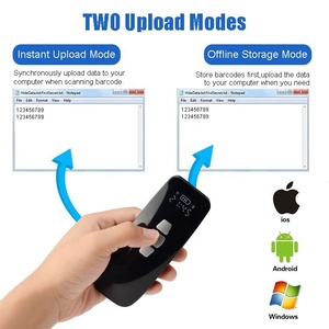 Lector de código de barras Mini BT 2D, escáner de código QR inalámbrico, portátil, largo tiempo de trabajo con memoria de batería - Product Image 3