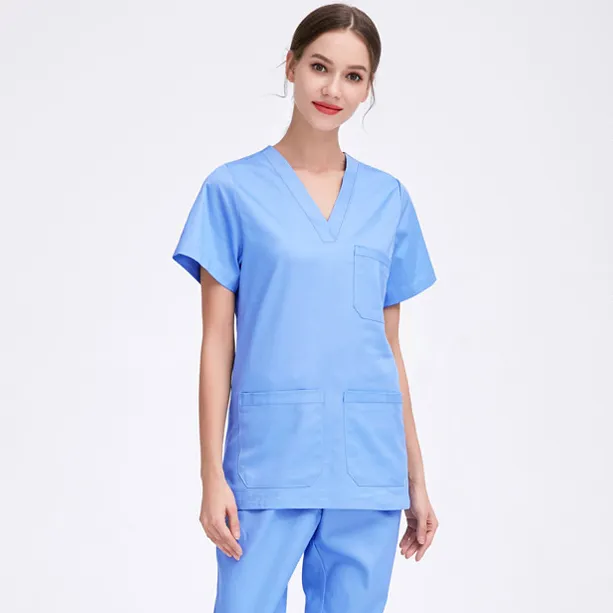 Unisex Cómodo Algodón Enfermería Scrubs Uniforme Absorbente de Humedad Modelo OEM para Hospitales