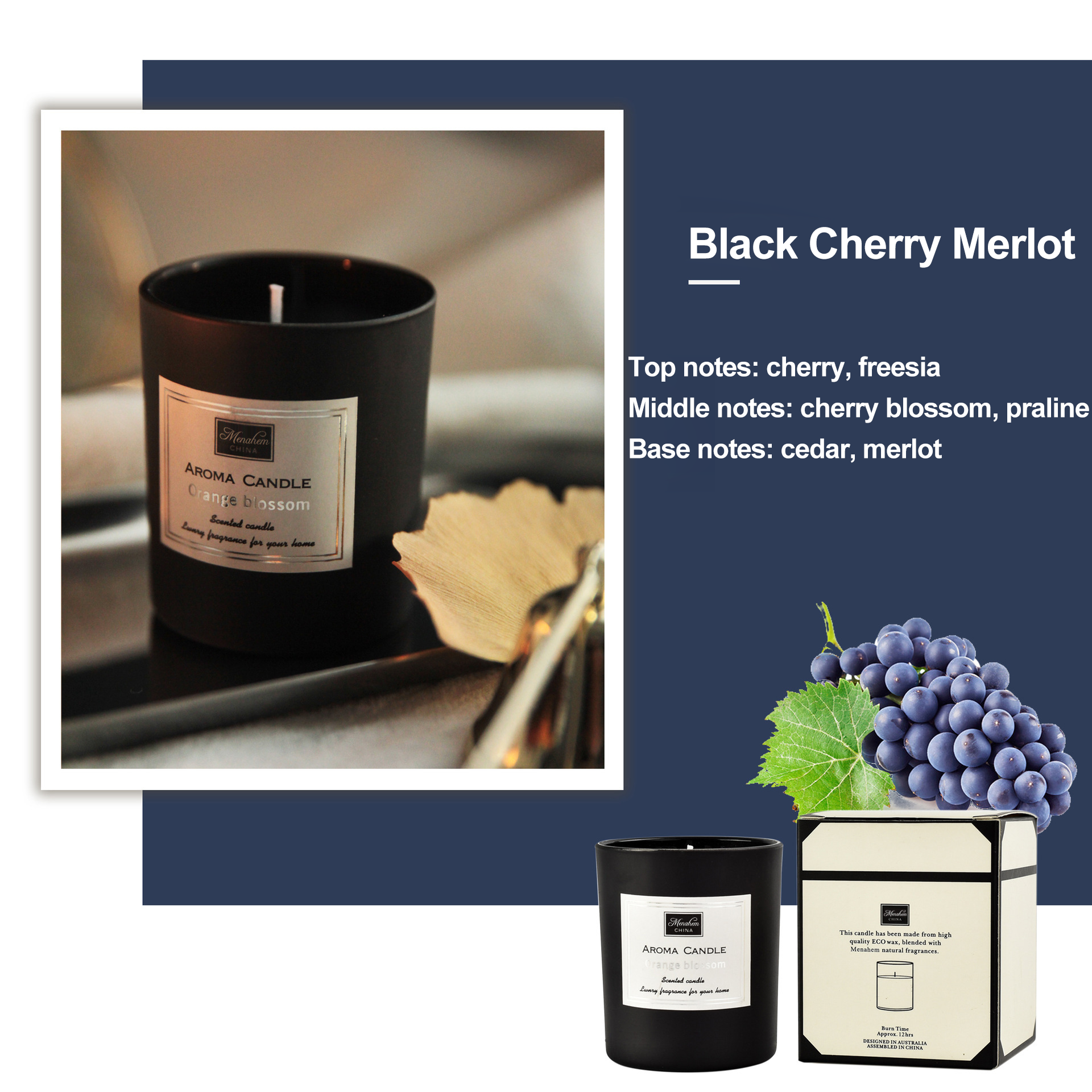 Merlot cerise noire coloré