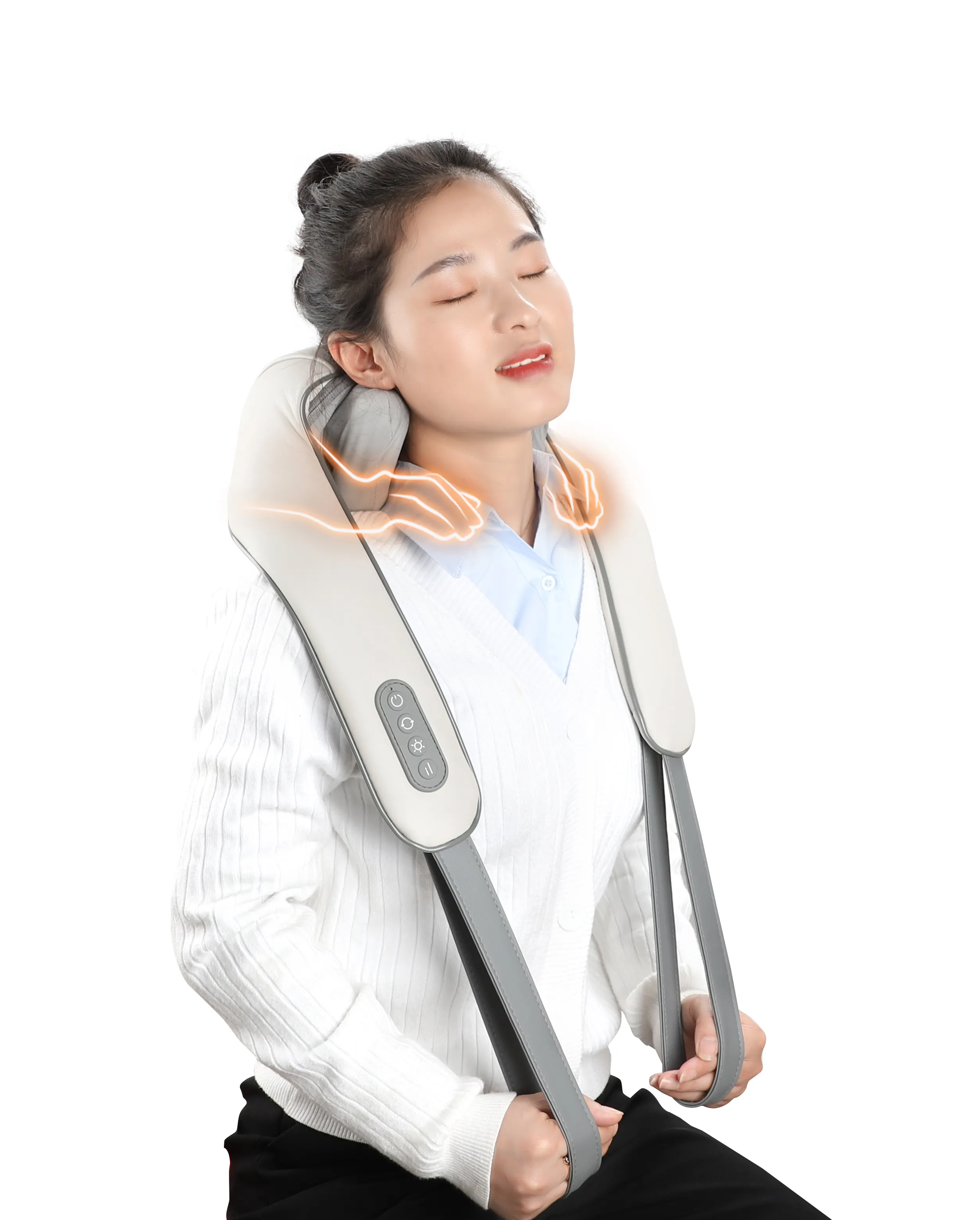 2024 Nacken-Schulter-Massagegerät drahtloses Shiatsu-Rücken- und Nacken-Massagegerät