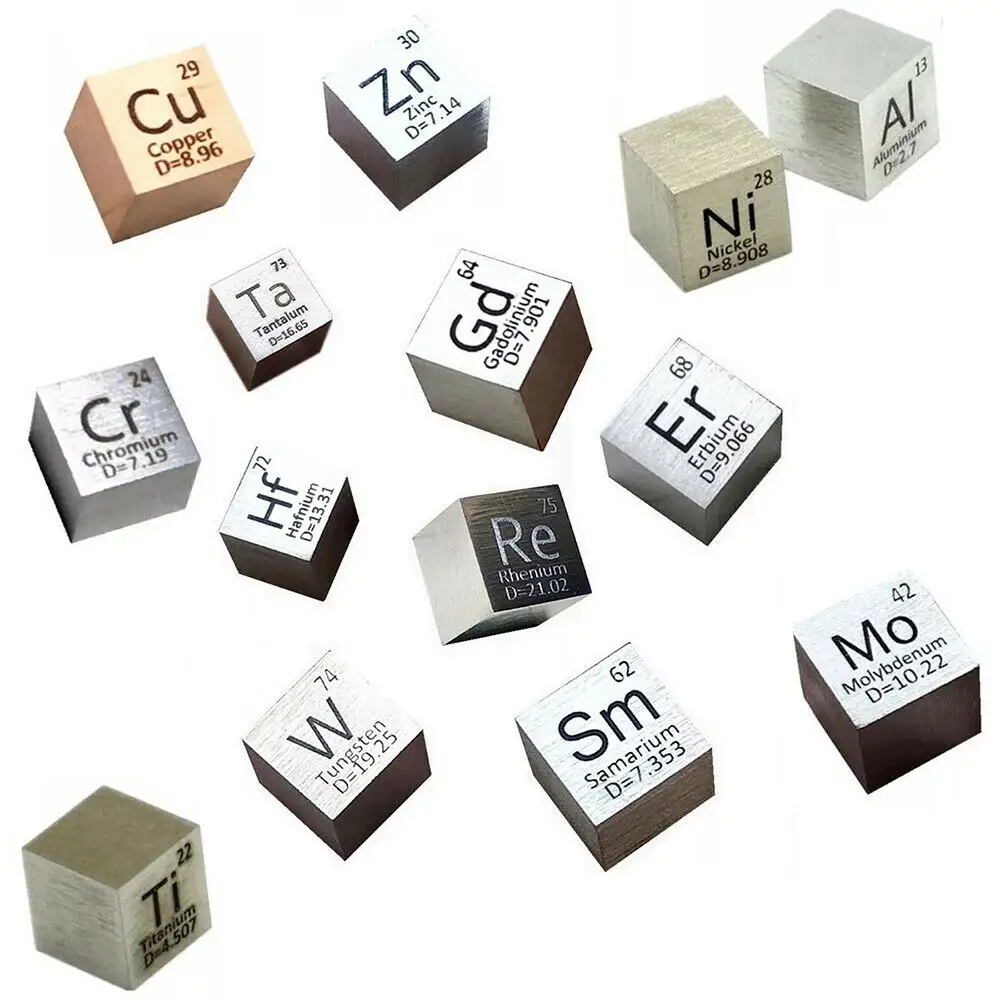 Cubo de Metal de 10mm, Titanio/Cromo/vanadio/zirconio/niobio/molibdeno/Hafnium/tantalio/tungsteno