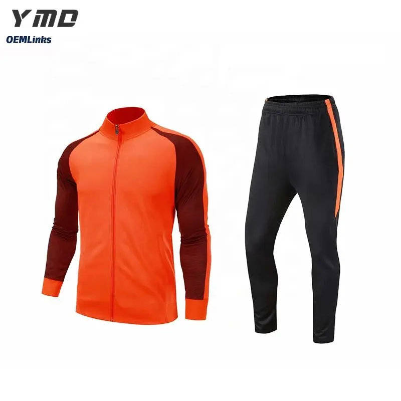 wholesale custom logo unisex tracksuits blank soccer track suits autumn casual zipper jacket and pants mens