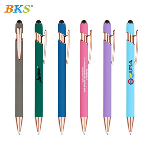定制二合一多功能金属圆珠笔铝屏标志雕刻手写笔玫瑰金笔 - Product Image 2