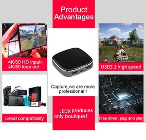 4K 60HZ高清输出视频采集Type-c游戏广播采集盒麦克风USB3.0 4k高清采集卡 - Product Image 3