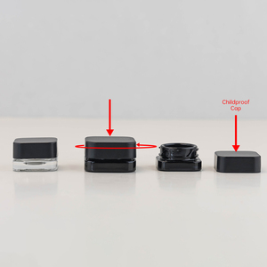 3ml 5ml 9ml square Childproof square <strong>Jar</strong> Cosmetic Eye Cream Black Glass <strong>Jars</strong> - Product Image 2