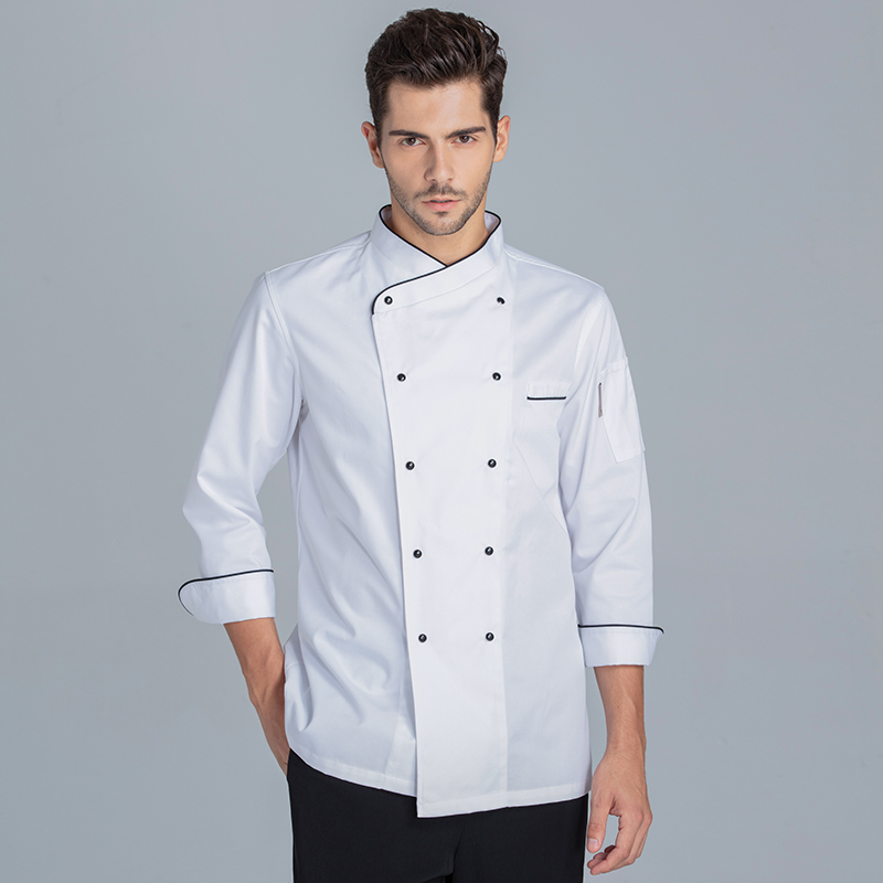 Top bianco a maniche lunghe con bordo nero