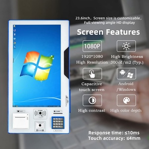 SSwipe Card <strong>Reader</strong> Flat Touch Screen Rfid/nfc Card Qr Barcode Scan Cashless Payment Self Order Pizza Kiosk Machine - Product Image 5